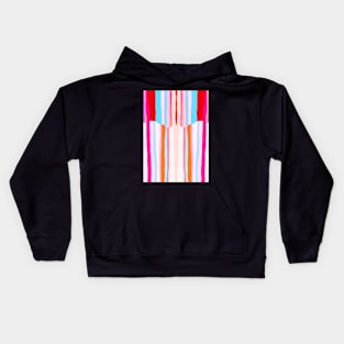 Abstract pattern, Red, Pink, Orange, Blue, Pattern, Scandinavian, Nordic, Fashion print, Scandinavian art, Modern art, Wall art, Print, Minimalistic, Modern Kids Hoodie